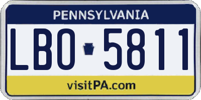 PA license plate LBO5811