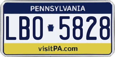 PA license plate LBO5828
