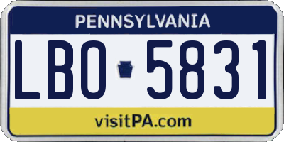 PA license plate LBO5831