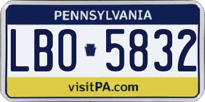PA license plate LBO5832