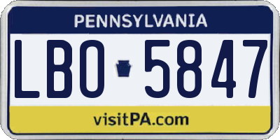 PA license plate LBO5847