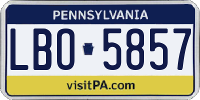 PA license plate LBO5857