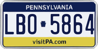 PA license plate LBO5864