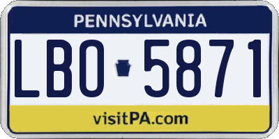 PA license plate LBO5871