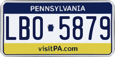 PA license plate LBO5879