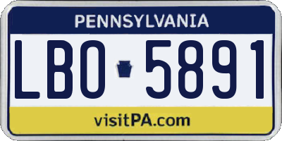 PA license plate LBO5891