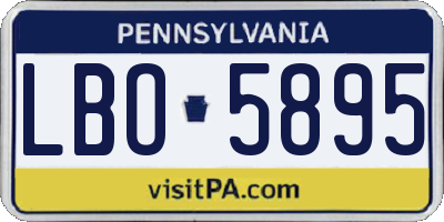 PA license plate LBO5895