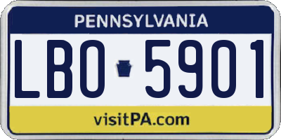 PA license plate LBO5901