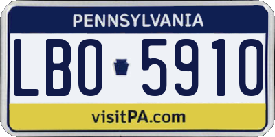 PA license plate LBO5910