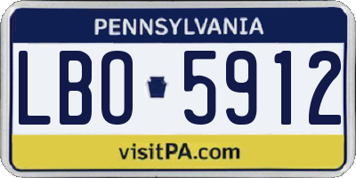 PA license plate LBO5912