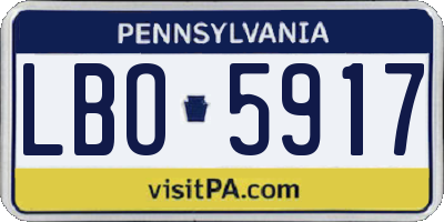 PA license plate LBO5917