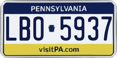 PA license plate LBO5937