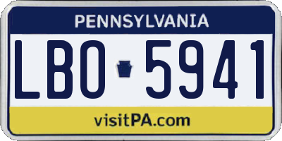 PA license plate LBO5941