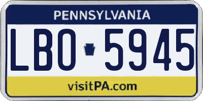 PA license plate LBO5945