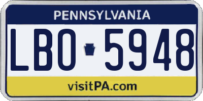 PA license plate LBO5948