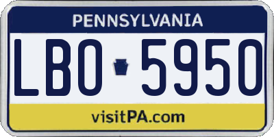 PA license plate LBO5950