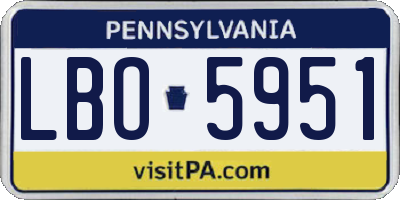 PA license plate LBO5951
