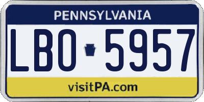 PA license plate LBO5957