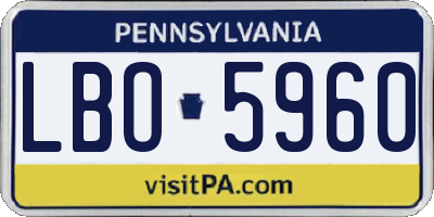 PA license plate LBO5960