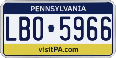 PA license plate LBO5966
