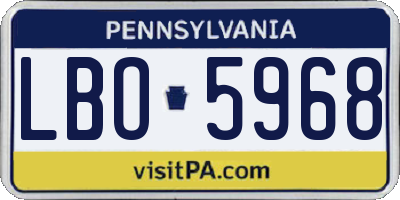 PA license plate LBO5968