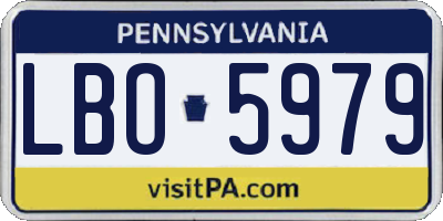 PA license plate LBO5979