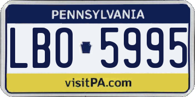 PA license plate LBO5995