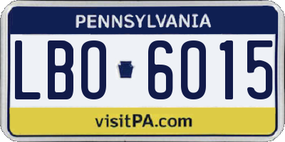 PA license plate LBO6015