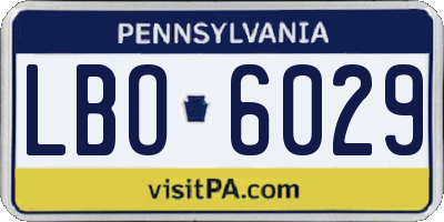 PA license plate LBO6029