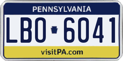 PA license plate LBO6041