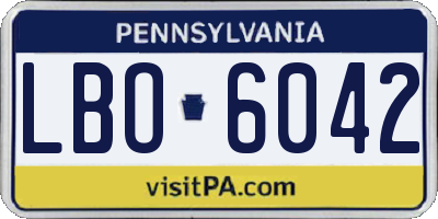 PA license plate LBO6042