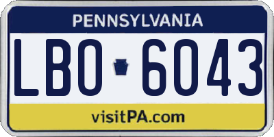 PA license plate LBO6043