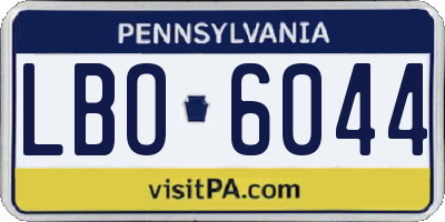 PA license plate LBO6044