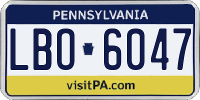 PA license plate LBO6047