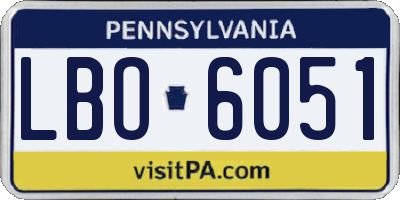 PA license plate LBO6051