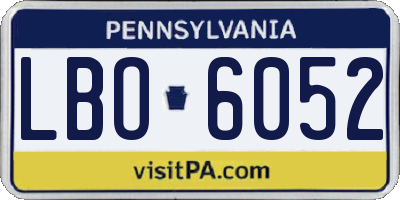 PA license plate LBO6052