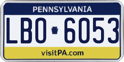 PA license plate LBO6053