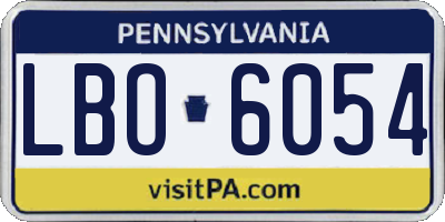 PA license plate LBO6054