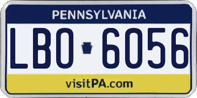 PA license plate LBO6056