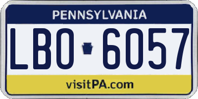 PA license plate LBO6057