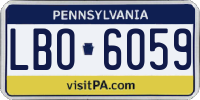 PA license plate LBO6059