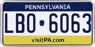 PA license plate LBO6063