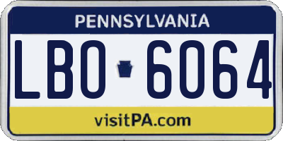 PA license plate LBO6064