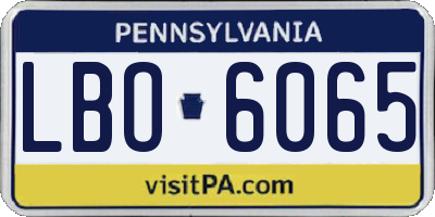PA license plate LBO6065