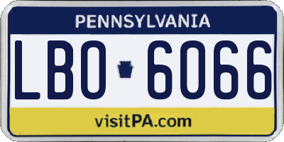 PA license plate LBO6066