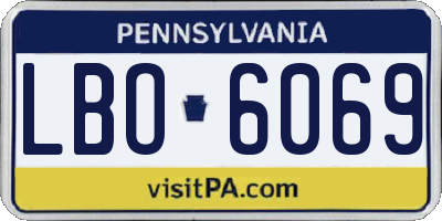 PA license plate LBO6069