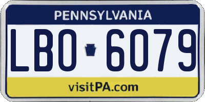 PA license plate LBO6079
