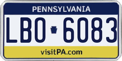 PA license plate LBO6083