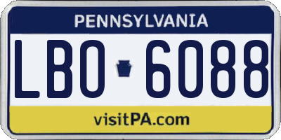 PA license plate LBO6088