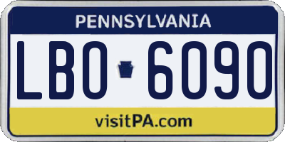 PA license plate LBO6090